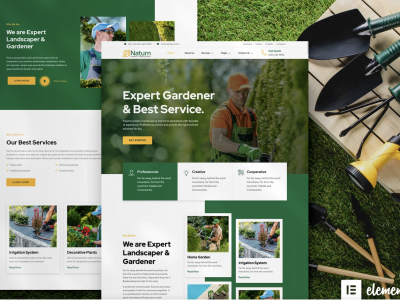 Naturn – Landscape & Gardening Elementor Template Kit