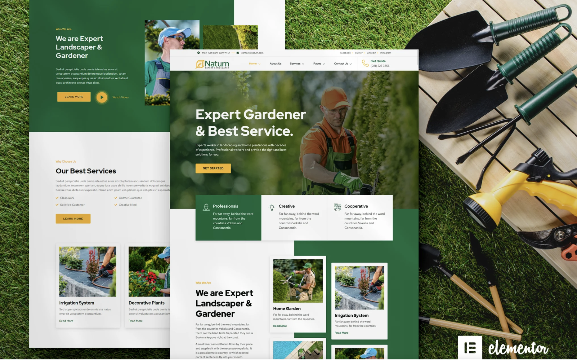 Naturn – Landscape & Gardening Elementor Template Kit