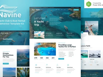 Navine – Yacht Club & Boat Rental Elementor Template Kit