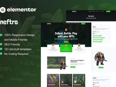 Neftro - Game NFT Elementor Template Kit
