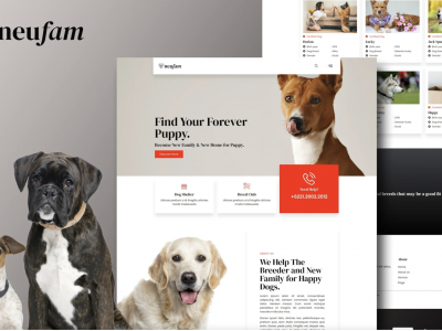 NeuFam - Dog Breeder & Kennel Club Elementor Template Kit