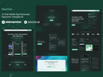 NextChat - AI Chat Mobile App Showcase Elementor Template Kit
