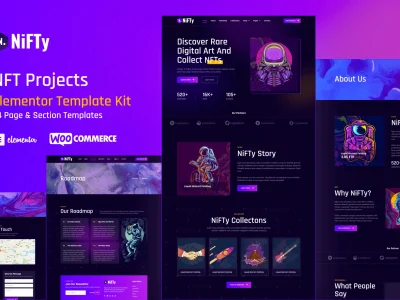 NiFTy - NFT Project & Portfolio WordPress Elementor Template Kit