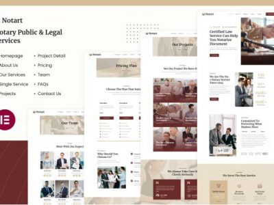 Notart | Notary Public & Legal Services Elementor Template Kit