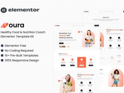 Noura - Healthy Food & Nutrition Coach Elementor Template Kit