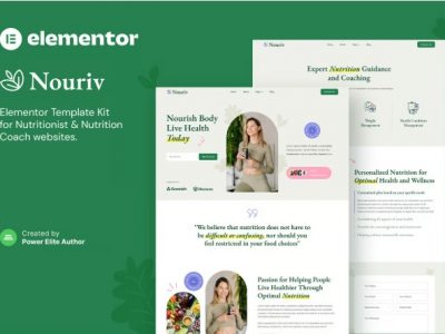 Nouriv – Nutrition Coach & Nutritionist Elementor Template Kit