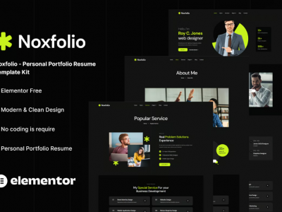 Noxfolio - Personal Portfolio Resume Elementor Template Kit