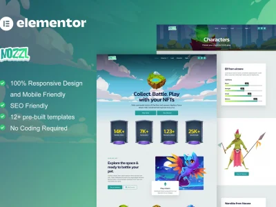 Nozzle - Game NFT Elementor Pro Template Kit