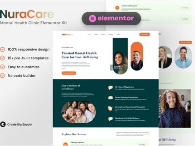 NuraCare - Mental Health Clinic Elementor Template Kit