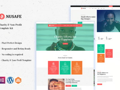 Nusafe - Charity & Non-Profit Elementor Template Kit