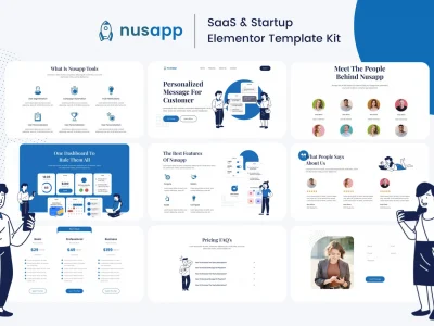 Nusapp - SaaS Startup & Business Elementor Template Kit