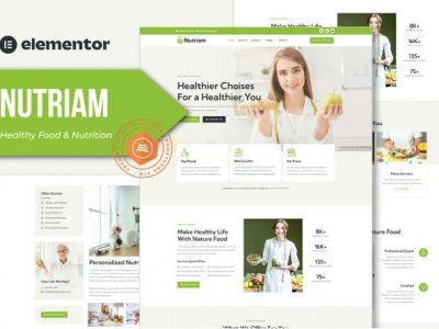 Nutriam - Healthy Food & Nutrition Service Elementor Template Kit