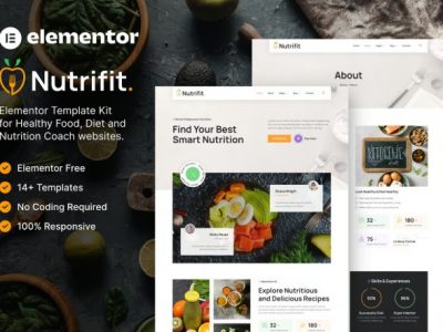 Nutrifit – Healthy Food & Nutrition Coach Elementor Template Kit