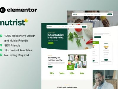 Nutrist - Healthy Food & Nutrition Service Elementor Template Kit
