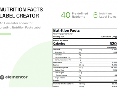 Nutrition Facts Label Creator (Elementor Addon)