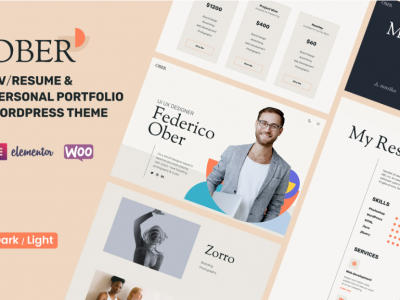 OBER - Personal Portfolio Resume WordPress Theme
