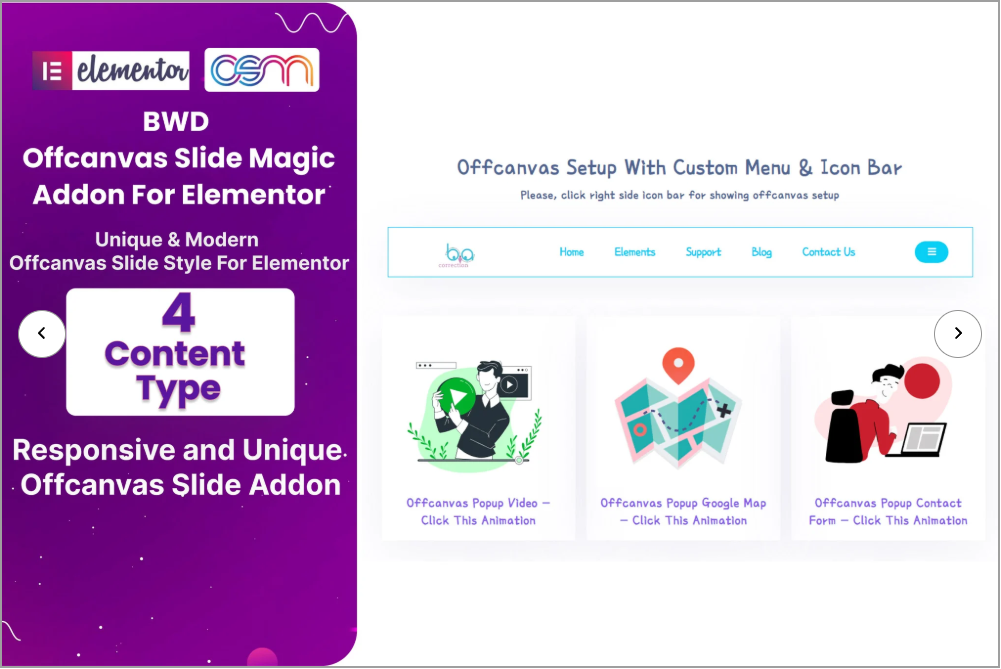 Offcanvas Slide Magic Addon For Elementor