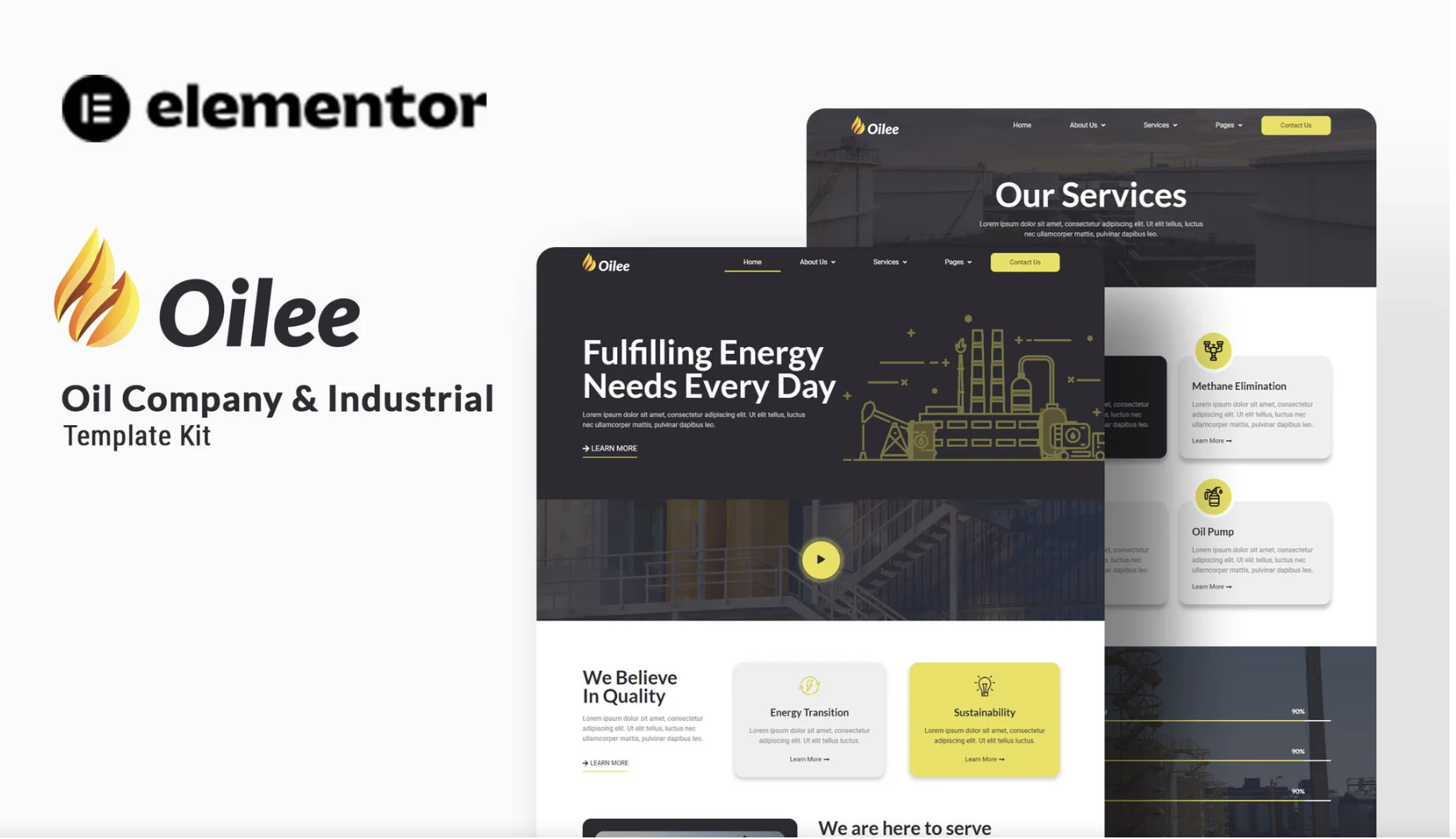 Oilee - Oil Company & Industrial Company Elementor Template Kit