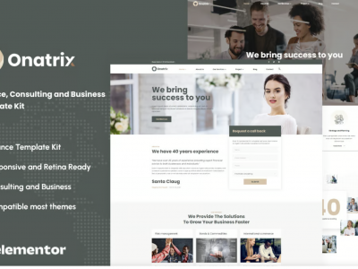 Onatrix - Finance Consulting & Business Elementor Template Kit