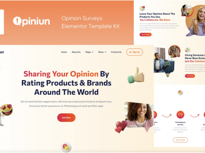 Opiniun - Opinion Surveys Elementor Pro Template Kit