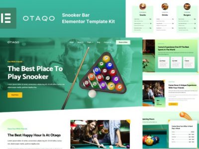 Otaqo - Snooker & Pool Bar Elementor Pro Template Kit