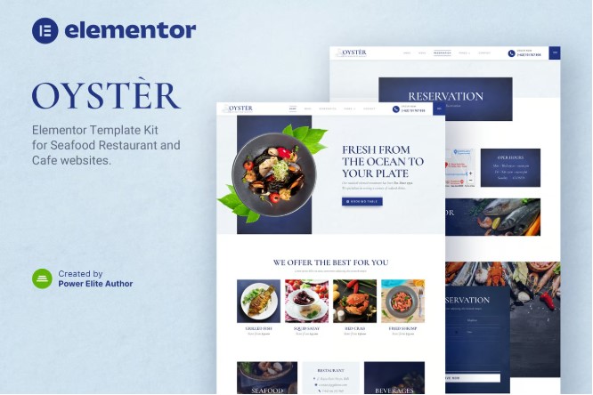 Oyster – Seafood Restaurant & Cafe Elementor Template Kit