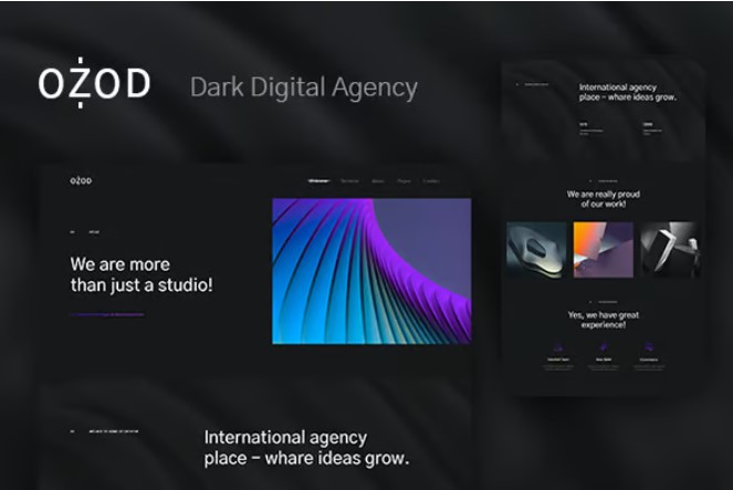 Ozod - Dark Digital Agency Elementor Template Kit