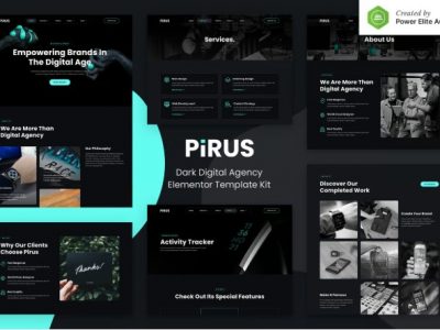 PIRUS – Dark Digital Agency Elementor Template Kit