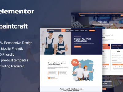 PaintCraft - Painting & Wallpapering Service Elementor Template Kit