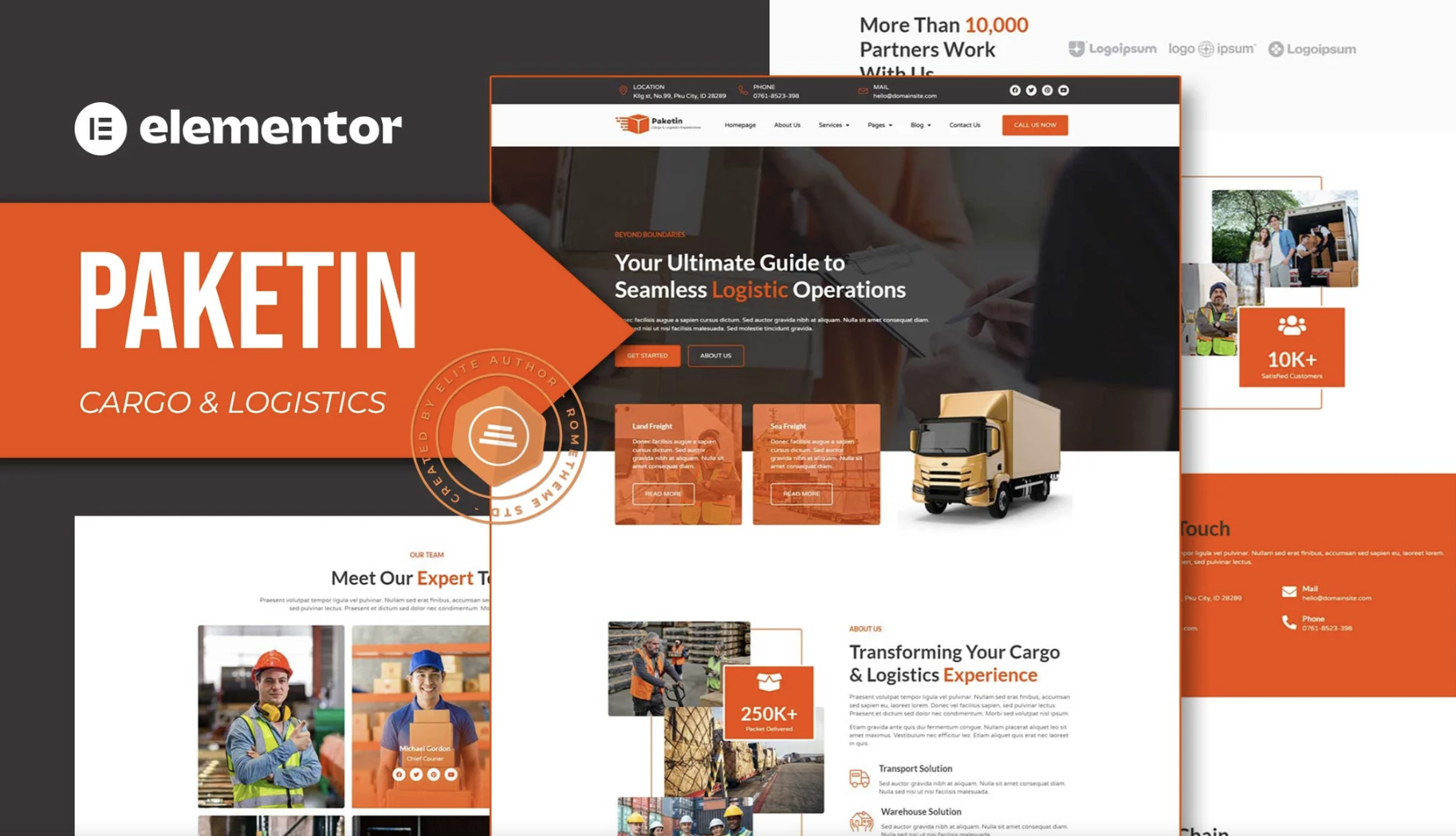 Paketin - Cargo and Logistics Elementor Template Kit