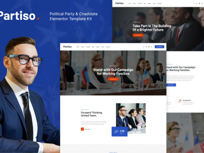 Partiso  Political Party & Candidate Elementor Template Kit