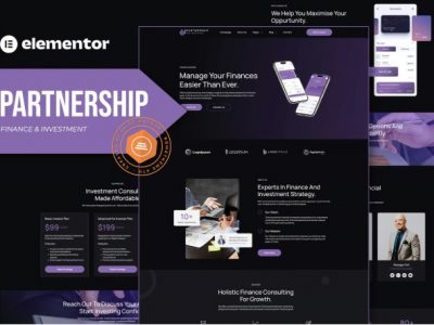Partnership - Finance & Investment Consultant Elementor Template Kit