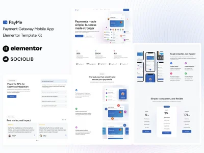PayMe - Payment Gateway Mobile App Elementor Template Kit