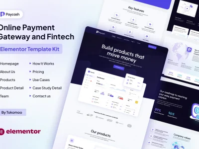 Paycash - Online Payment Gateway & Fintech Elementor Template Kit
