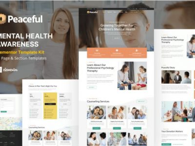Peaceful - Mental Health Awareness WordPress Elementor Template Kit