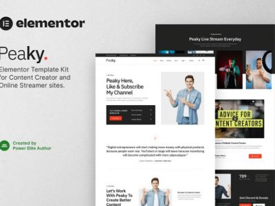 Peaky – Content Creator & Online Streamer Elementor Template Kit