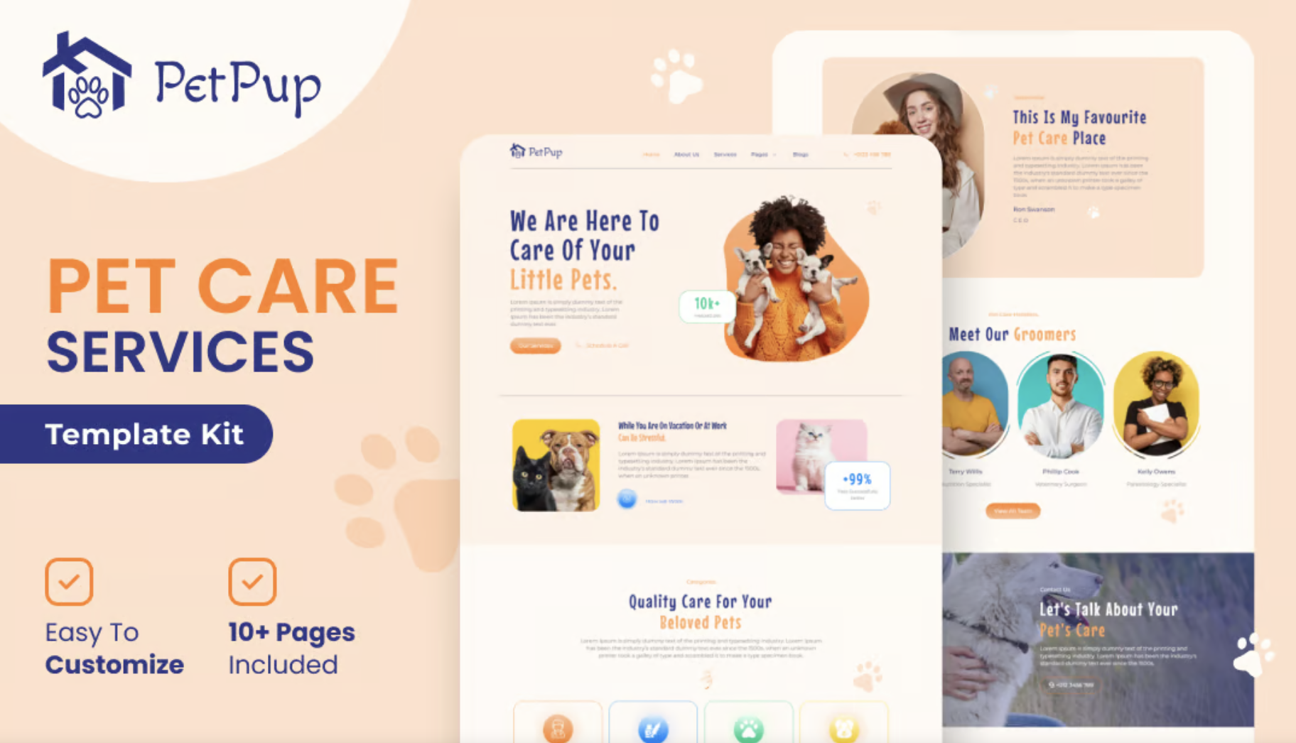 PetPup - Pet Care Services Elementor Template Kit