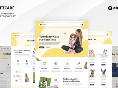 Vetcare - Pet Care & Veterinary Elementor Pro Template Kit