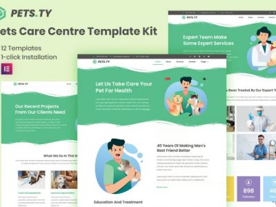 Pets.Ty - Pets Care Clinic Elementor Template Kit