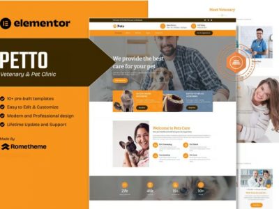 Petto - Vetenary Pet Clinic Elementor Template Kit