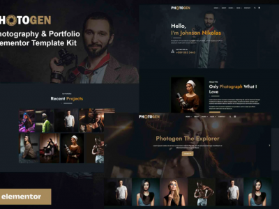 Photogen - Photography & Portfolio Elementor Template Kit
