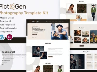 Pictogen - Creative Photography Elementor Template Kit