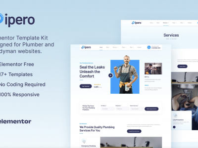 Pipero – Plumber & Handyman Services Elementor Template Kit