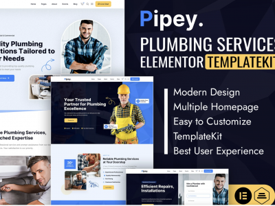 Pipey - Plumber Services Elementor Template Kit