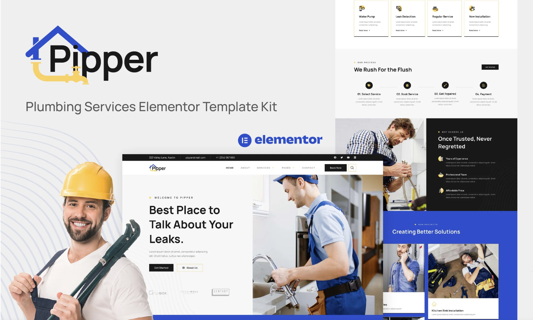Pipper - Plumbing Services Elementor Template Kit