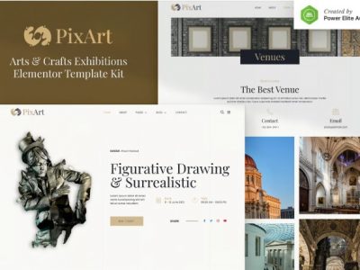 Pixart – Arts & Crafts Exhibition Elementor Template Kit