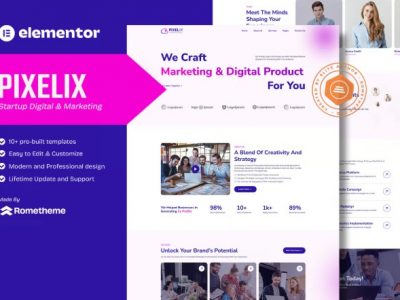 Pixelix - Startup Digital Agency Elementor Template Kit