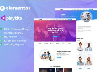 Playkits - Video Game Publisher & Shop Elementor Template Kit