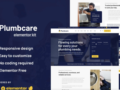 PlumbCare - Plumbing Service Elementor Template Kit