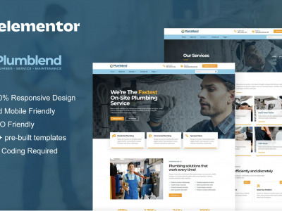 Plumbend - Plumbing Service Elementor Template Kit
